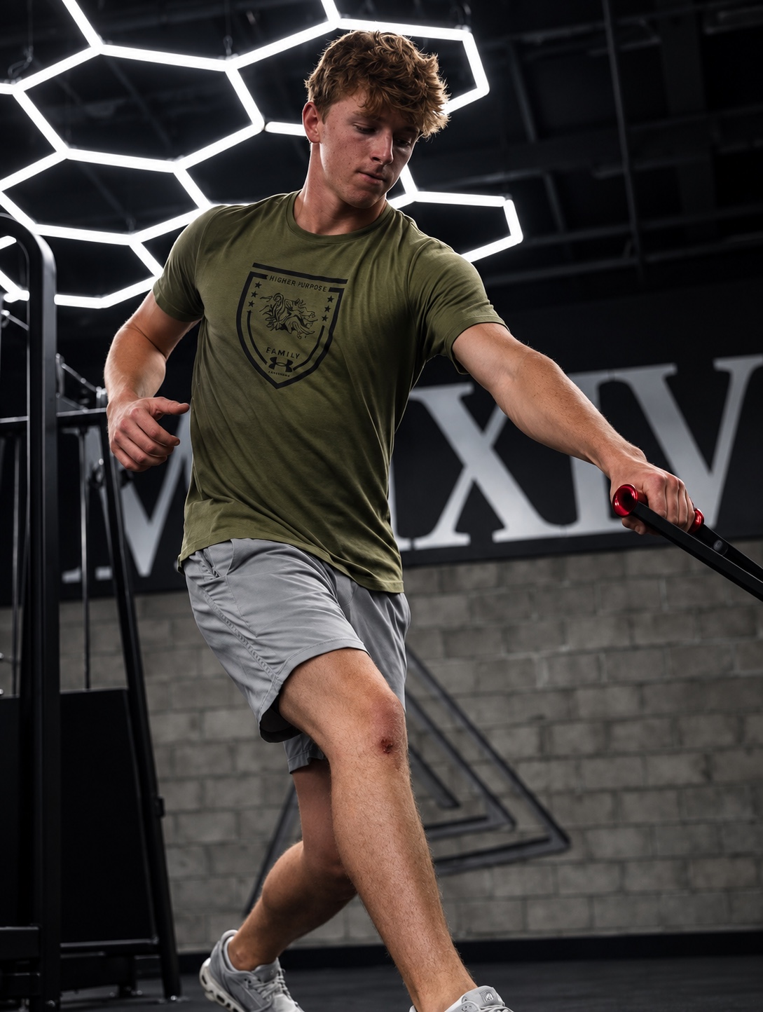 Alpha athlete training on the facility floor